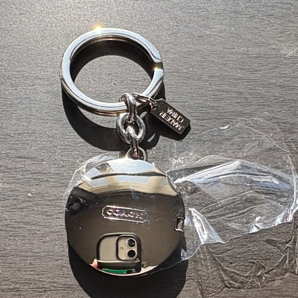 Coach Locket Multicolor Peace Sign Keychain - Picture 5 of 6